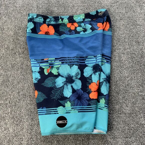 O’Neill Hyperfreak Mens Board Shorts Swim Trunks Surfing Blue Floral Size 29 - Picture 5 of 16